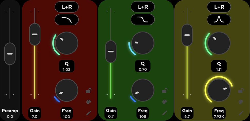 Poweramp parametric equalizer UI